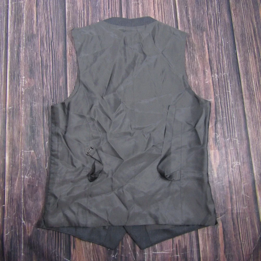 Egara Suit Vest Mens Size S Gray 100% Wool Slim Fit Formal Waistcoat 3 Piece